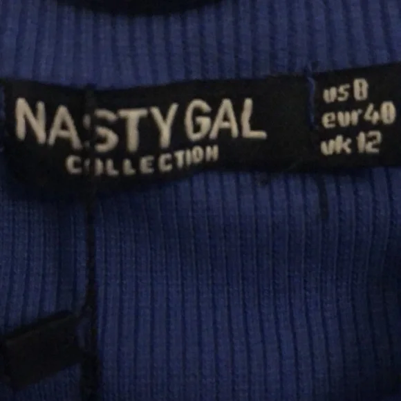 NWT Nasty Gal Ribbed High Neck Long Sleeve Bodycon Mini Dress - Picture 5 of 7